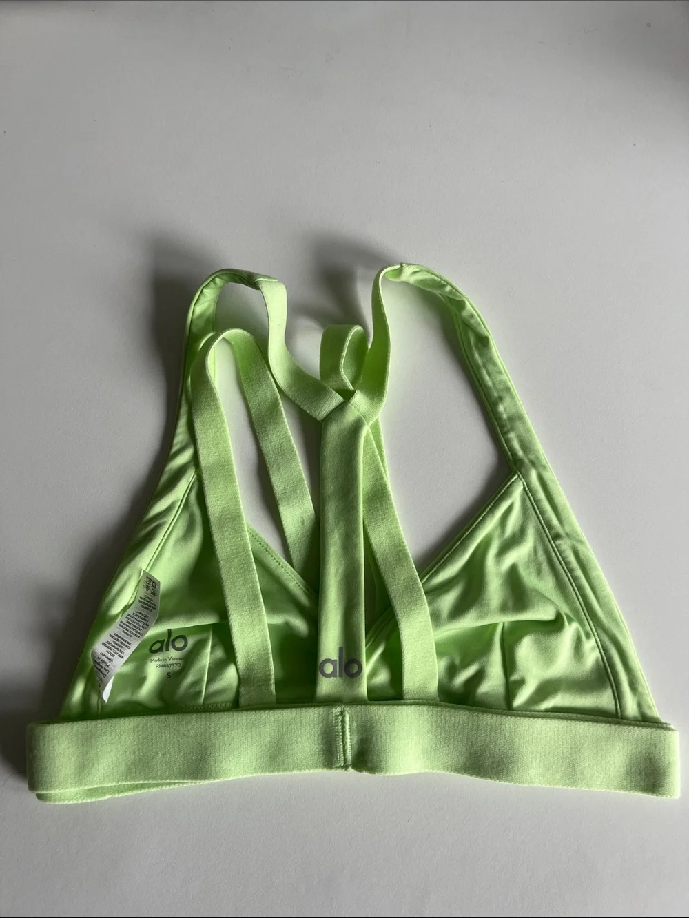 ALO Yoga Neon Lime Double-Strap Bralette